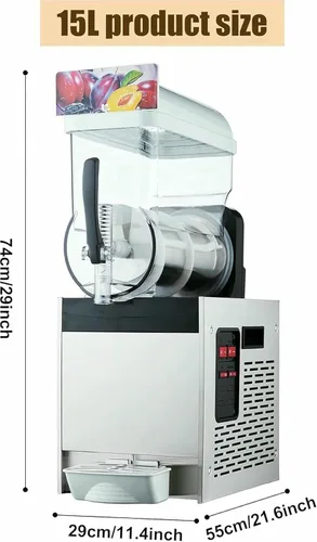 Miniatura 2 de 15/30/45L Máquina comercial de hielo Slush, Máquina de enfriamiento de bebidas que hace, Máquina de jugo de granizado de enfriamiento