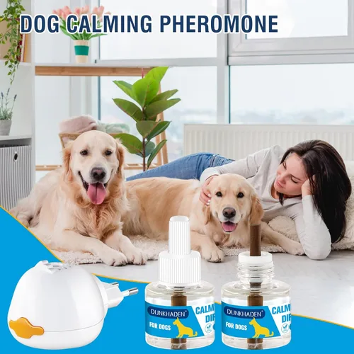 Miniatura 7 de Difusor de feromonas calmante para perros para aliviar la ansiedad, reducir los ladridos, los ataques y combatir el estrés y difusor calmante 3 en 1
