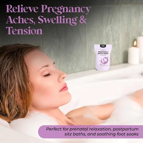 Miniatura 3 de Aromasong Baño de embarazo remojo de 3 libras – 100% escamas de magnesio puro con 21 minerales esenciales del mar muerto y lavanda natural, mejor
