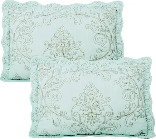 Miniatura 5 de Home Soft Things Juego de colcha de damasco de 4 piezas, edredón reversible con borde festoneado, juego de ropa de cama prelavado, patrón floral
