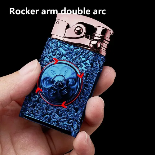 Miniatura 4 de GADATOP Encendedor eléctrico recargable, encendedor creativo personalizado por USB, encendedor mecedor, resistente al viento, encendedor sin llama
