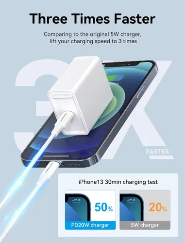 Miniatura 2 de Bloque de cargador de pared USB C para iPhone y cable USB C a USB C