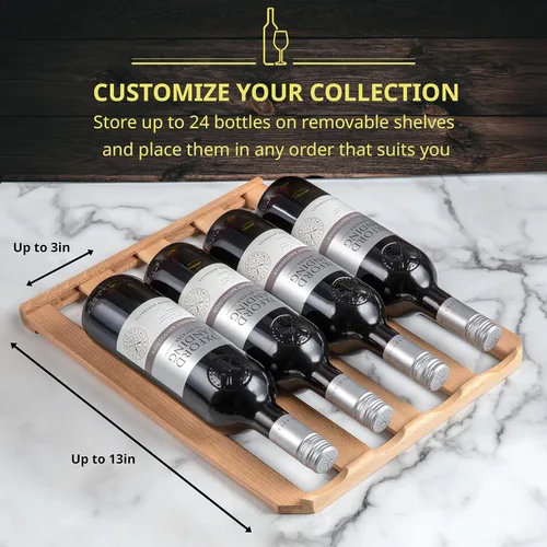 Miniatura 6 de SCHMÉCKÉ Refrigerador de vino con compresor de 28 botellas con cierre – Gran bodega independiente para vino tinto, blanco, champán o espumoso