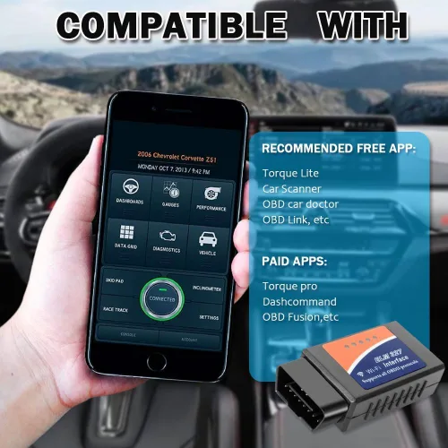 Miniatura 4 de Elm327 WiFi OBD2 interfaz puede autobús escáner herramienta de diagnóstico con chip original 25k80 soporte iOS/Android V2.1