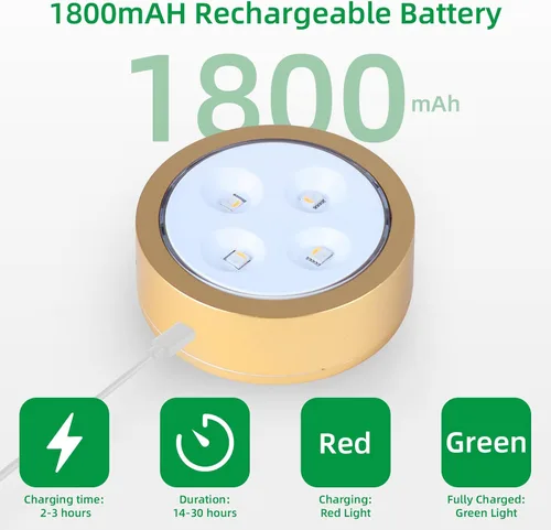 Miniatura 3 de Paquete de 2 luces inalámbricas para cuadros de pared, luz para cuadros recargable que funciona con batería con control remoto, luz regulable