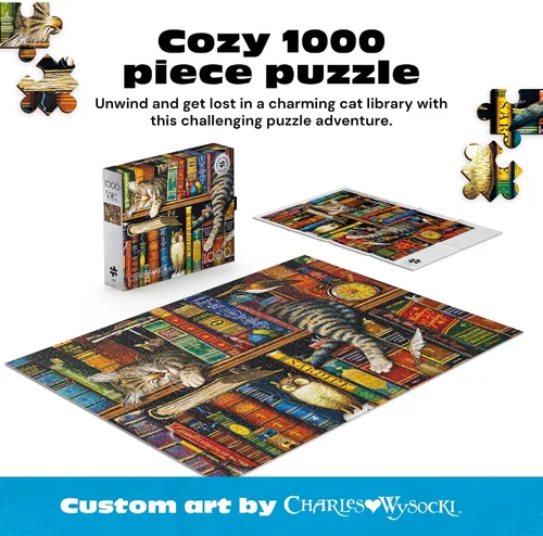 Miniatura 2 de Buffalo Games - Rompecabezas de 1000 piezas Charles Wysocki Frederick The Literate, fabricado en Estados Unidos, tablero reciclado premium, diagrama
