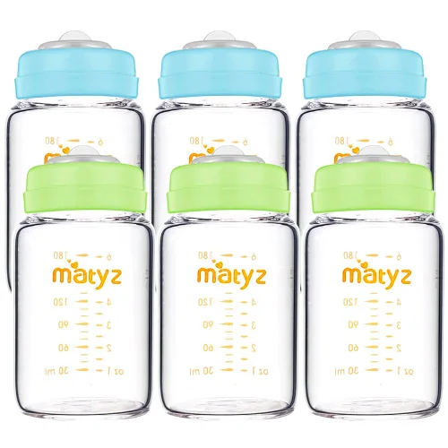 Miniatura 6 de Matyz Contenedores de vidrio para almacenamiento de leche materna, paquete de 4, botella de 6 onzas, aptos con bomba Spectra Medela Avent - Botella