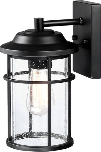 Luces exteriores para casa, lámpara exterior, aplique de pared impermeable para exteriores, iluminación de montaje en pared negra antioxidante con