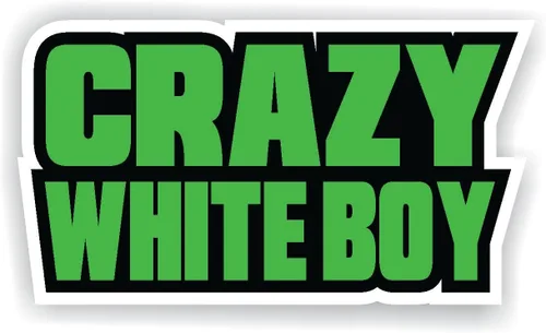 Crazy White Boy Lime Green Black White Vinilo a todo color JDM Car Turbo Diesel Truck Crew Cab Redneck Country