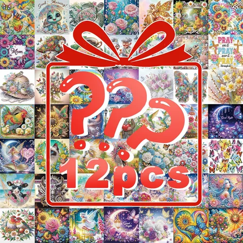 Miniatura 10 de AiYuanzsh Paquete de 10 kits de pintura de diamante cuadrado 5D para adultos, kits de arte de diamantes cuadrados de taladro completo, paisaje