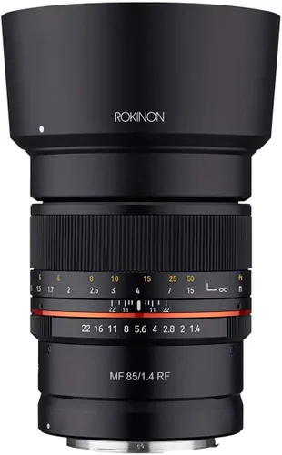 ROKINON Lente teleobjetivo de alta velocidad sellada F1.4 de 3.346 in para cámaras sin espejo Canon R