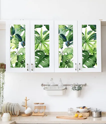 Miniatura 4 de HAOKHOME Papel tapiz tropical para despegar y pegar hojas de palma, extraíble, para decoración del hogar, 17.7 x 393 pulgadas
