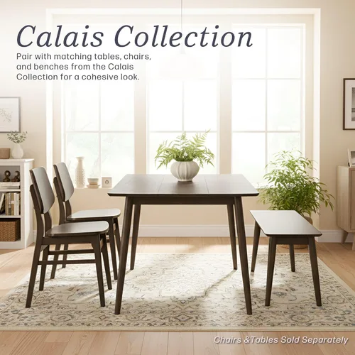 Miniatura 29 de Alaterre Furniture Calais Dining - Juego de 2 sillas de comedor moderno de mediados de siglo, juego de sillas de madera maciza con diseño
