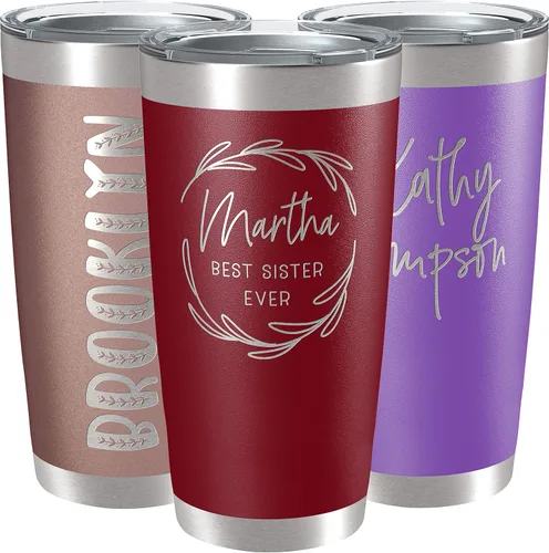 Miniatura 29 de Vasos personalizados, vaso de acero inoxidable de 20 onzas con tapa 13 diseños diferentes Tazas personalizadas de pared doble aisladas para café