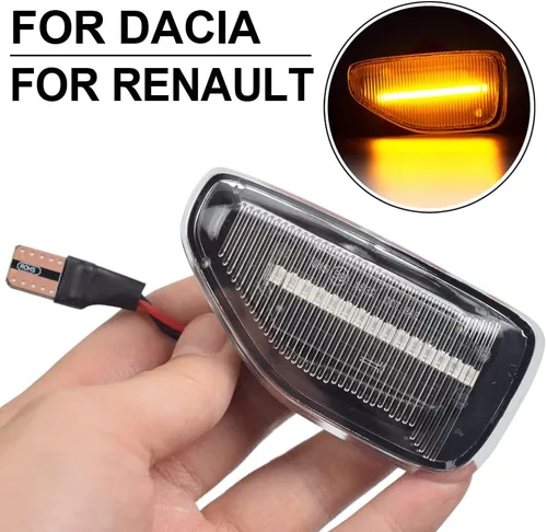 Miniatura 3 de Lámpara de señal de giro LED para guardabarros delantero, luz de marcador lateral compatible con Dacia Sandero 2 Logan 2 Duster 2 Renault Stepway