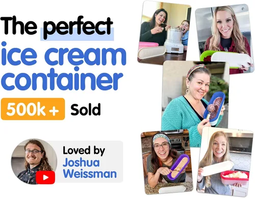 Miniatura 6 de SUMO Juego de 2 recipientes para helado casero - 1.5 cuartos cada uno, contenedores de almacenamiento reutilizables para congelador - Azul