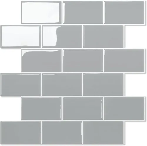 Miniatura 23 de STICKGOO - Azulejos de metro blancos para despegar y pegar, azulejos adhesivos para cocina (paquete de 1, diseño más grueso)