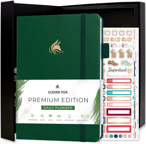Miniatura 9 de Clever Fox Agenda Diaria, edición superior. - Planificador diario de lujo con horario por hora, organizador personal, diario de productividad