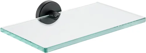 Miniatura 36 de JQK Estantería de baño de vidrio bronce, estante con toallero de 15 pulgadas de vidrio templado, almacenamiento para ducha de 16 por 5 pulgadas