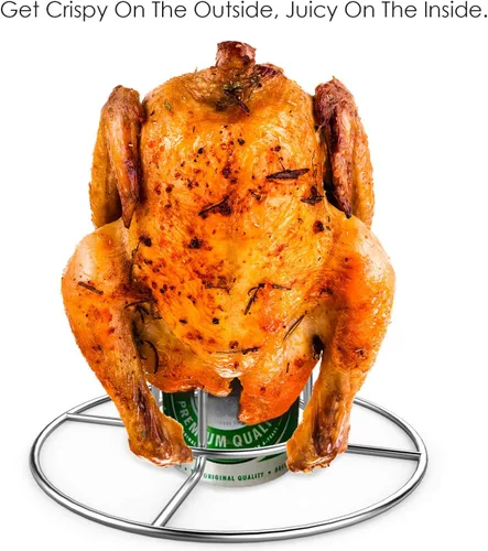 Miniatura 7 de Rejilla para Pollo en Lata de Cerveza, Soporte de Pollo de Acero Inoxidable para Ahumador y Parrilla