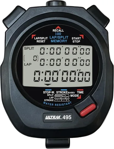Miniatura 2 de ULTRAK 495 100 Lap Memory Cronómetro Profesional Negro Visualización Continua del Tiempo del Evento Nuevo