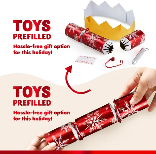 Miniatura 3 de JOYIN Paquete de 12 recuerdos de fiesta de Navidad sin broches con diseño de copo de nieve rojo y blanco con suministros de fiesta para niños