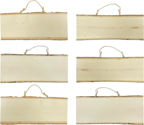 Paquete de 6 carteles de madera rectangulares de tilo para manualidades y tallado (6 x 14 x 0.42 pulgadas)