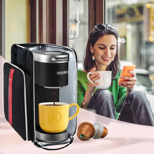 Miniatura 7 de LEFOR·Z Bolsa de viaje para cafetera, compatible con Keurig K-Mini, funda de transporte para cafetera de una sola porción compatible con K-Mini Plus