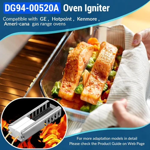 Miniatura 2 de Dreyoo Paquete de 1 encendedor de horno de gas compatible con horno de cocina de gas DG94-00520A, enchufe de conector de encendido de hornos planos