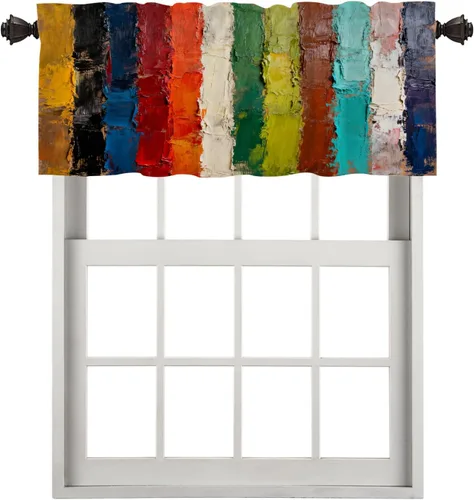Miniatura 142 de Cortinas opacas de poliéster multicapa para cafetería, con diseño de diamantes, 2 unidades, 26 x 24 pulgadas