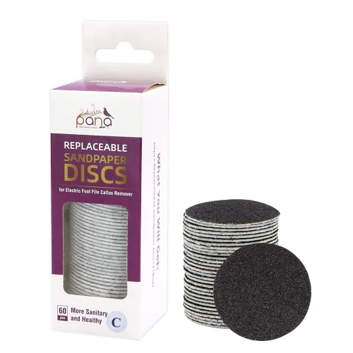 Miniatura 22 de PANA 40 piezas de recambio de archivo Pedi grande negro para lima de pies de acero inoxidable para lijar raspador de pies, almohadillas de recambio