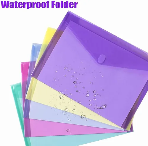 Miniatura 2 de Sooez Paquete de 6 sobres de plástico, carpetas de archivos de plástico para documentos, carpeta escolar transparente, carpetas de archivos