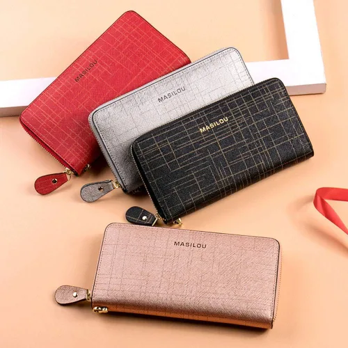 Miniatura 7 de Cartera para mujer cartera grande para teléfono celular bolsillo largo para tarjetas monedero monedero bloqueo RFID con cremallera bolso de mano