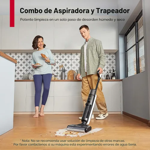 Miniatura 4 de Ultenic Aspiradora y trapeador inalámbrico en seco y húmedo, Combo de aspiradora y trapeador con auto-limpieza, 50 minutos de duración, detección