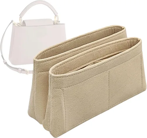 Organizador de inserción de monedero para cajón para LV CAPUCINES fieltro liner bolsa en bolsa organizador 2093Beige-M