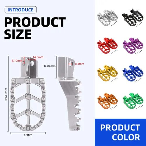 Miniatura 3 de CHANGCHENG Estriberas para moto de cross Estriberas de motocicleta Pedales descansos CNC para Sur Ron Light Bee S/X Segway X260 X160 CRF150F