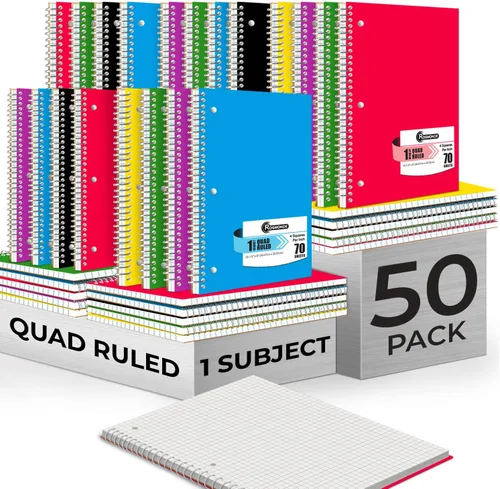 Miniatura 9 de Rosmonde 720 paquetes (paleta) cuadernos de 1 materia, cuaderno en espiral a granel, cuádruple rayado, paleta de cuadernos, 70 hojas (140 páginas)