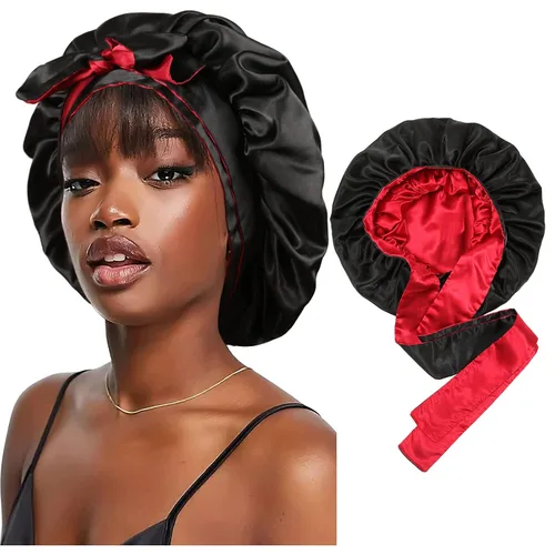 Miniatura 10 de Gorra de seda lavanda por marca – Gorro de dormir con banda elástica para cabello rizado