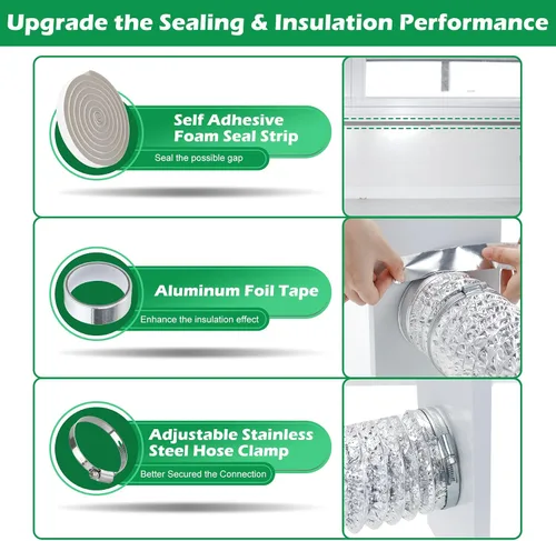 Miniatura 6 de Forestchill Kit de ventana de ventilación para secadora, kit de ventilación de ventana de 4 pulgadas con cubierta de ventilación de secadora, se