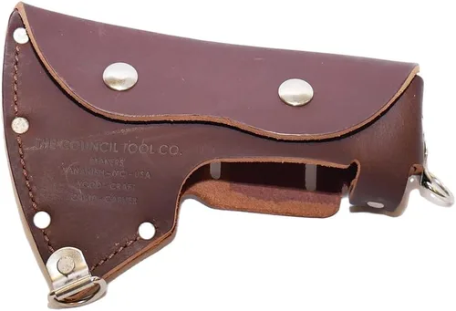 Miniatura 8 de COUNCIL TOOL Wood-Craft Hacha Talladora de Campamento - Hacha de Bushcraft de 1.7 libras con Mango de Hickory Curvado de 16" y Funda de Cuero