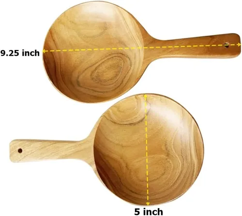 Miniatura 6 de Boki - Plato de mano coreano, plato de cuchara de madera con asa, estilo coreano, vajilla de madera de teca, mesa de comedor, encimera, decoración