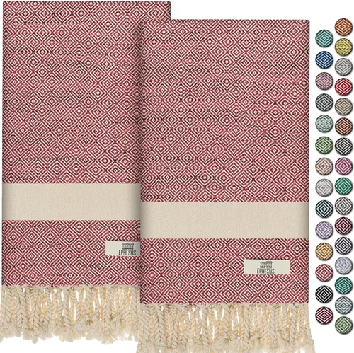 Miniatura 33 de EPHESUS TOWELS Toallas de Mano - Juego de 2 18" x 30" - Toalla de Mano Turca Decorativa para Baño, Cocina, Invitados, Cara, Cabello, Té, Paño