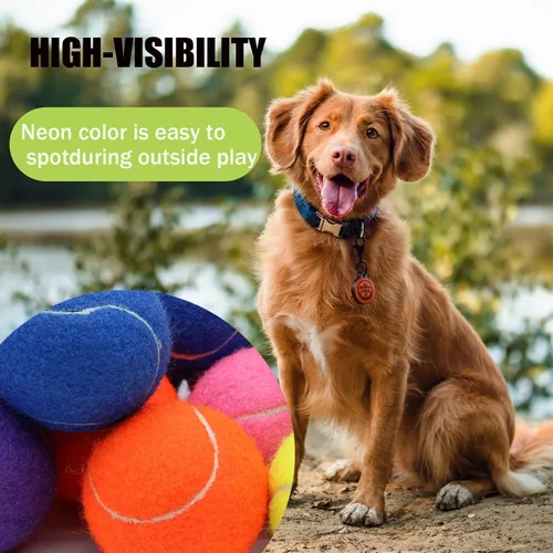 Miniatura 5 de Magicorange Pelotas de tenis grandes para perros, paquete de 6 pelotas de tenis grandes de 4 pulgadas, juguete masticable para mascotas, pelotas