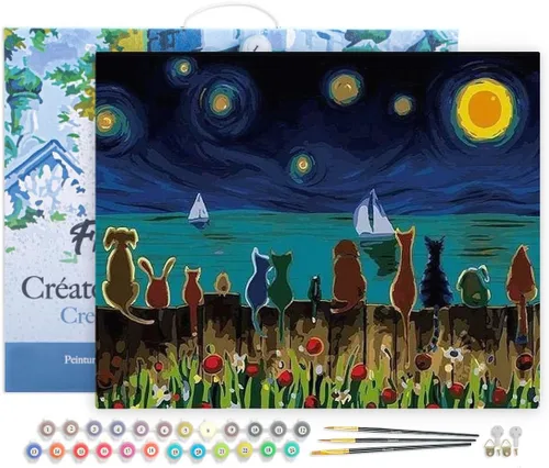 Miniatura 96 de Figured'Art - Juego de pintura por números, lienzo enrollado sin marco, para manualidades, para adultos, 16 x 20 pulgadas, jarrón de peonías