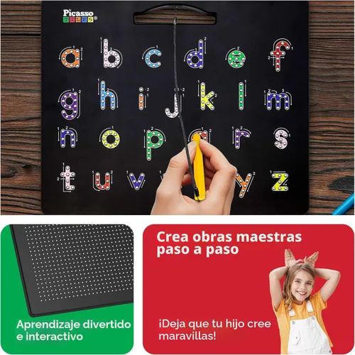 Miniatura 4 de PicassoTiles 2PK Tablero de Dibujo Magnético 4 en 1 de 12 x 10 pulgadas, Tableta Magnética Grande con 4 Caras, Alfabetos en Minúsculas y Mayúsculas