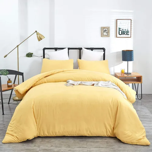 Miniatura 18 de Wellboo Juegos de edredón azul claro tamaño individual, ropa de cama sólida azul polvoriento, edredones de algodón para niños y niñas, colchas