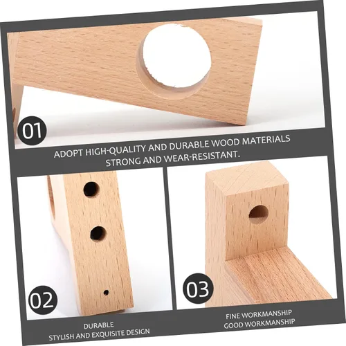 Miniatura 4 de Cabilock Soporte de poste romano Armario de madera, estantes de madera, base de madera, soporte de extremo de madera, soportes de varillas
