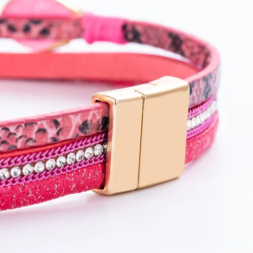 Miniatura 215 de FANCY SHINY - Pulsera de cuero estilo bohemio, pulsera de cuentas de cristal con cierre magnético, regalos de joyería para mujer