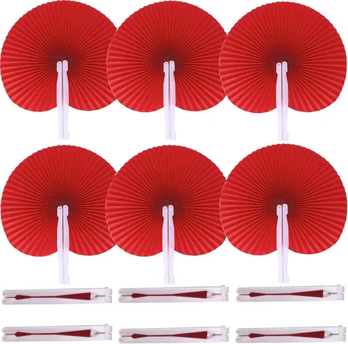 Miniatura 16 de 60 abanicos de papel blanco, abanicos plegables de mano para mujeres, abanicos de mano plegables decorativos de corazón para bodas, novias, Corazón