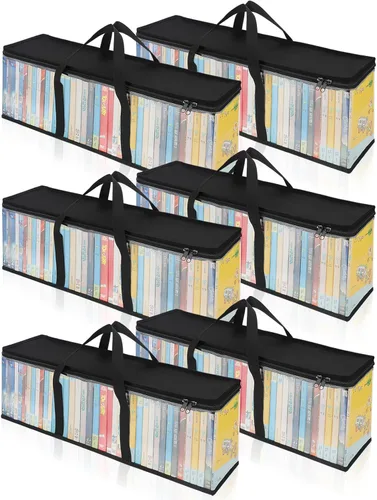 Miniatura 9 de Bolsas de almacenamiento de DVD CCidea (Set de 2) Funda de PVC transparente con asas para cajas de DVDs/CDs/VHS/Blu Ray/Películas/Videojuegos - Cada